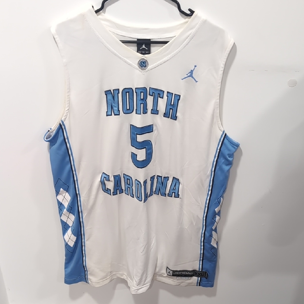 Authentic UNC Jordan White and Blue North Carolina Jersey